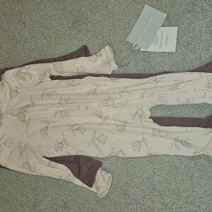 Cloud Island Floral Baby Pajama Set in Pink and Maroon